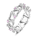 Mother's Day Hollow Heart Stone Inlaid Ring