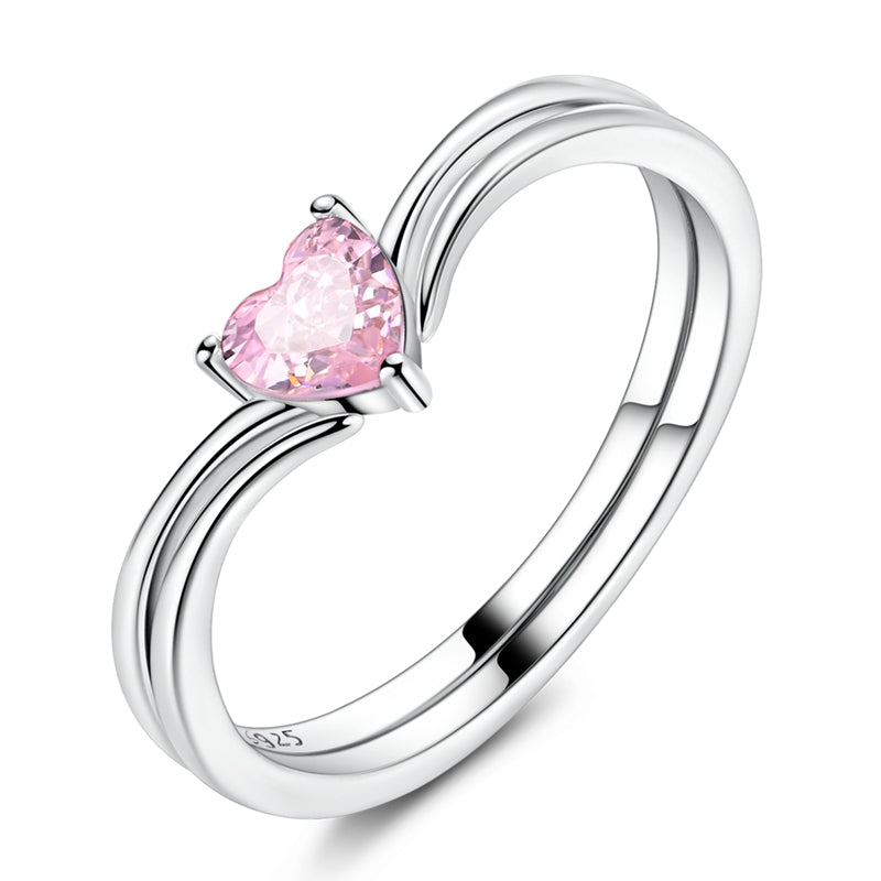 Shining Heart Ring Set