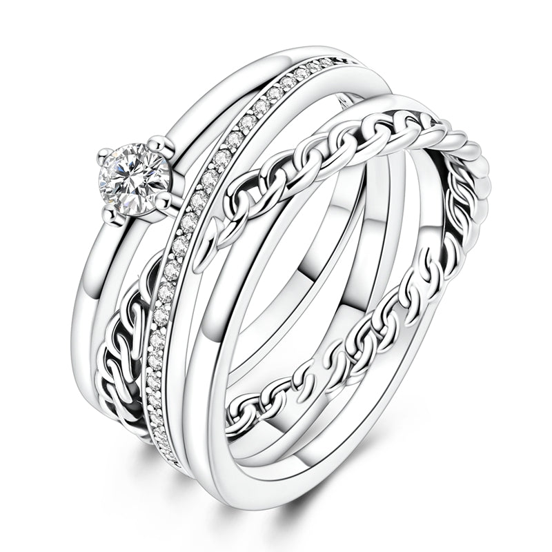 Sparkling Multi-Layered Ring