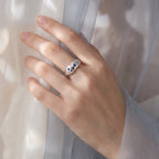 Sparkling Starry Night Wide Band Ring