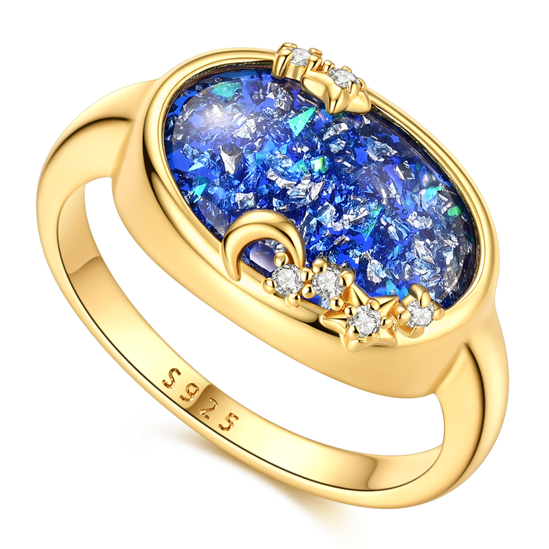 Gold Starry Moonlight Ring