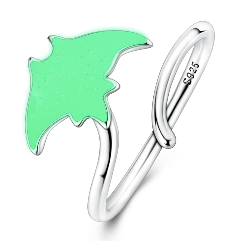Glow-In-The-Dark Manta Ray Open Ring