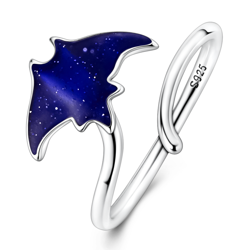 Glow-In-The-Dark Manta Ray Open Ring