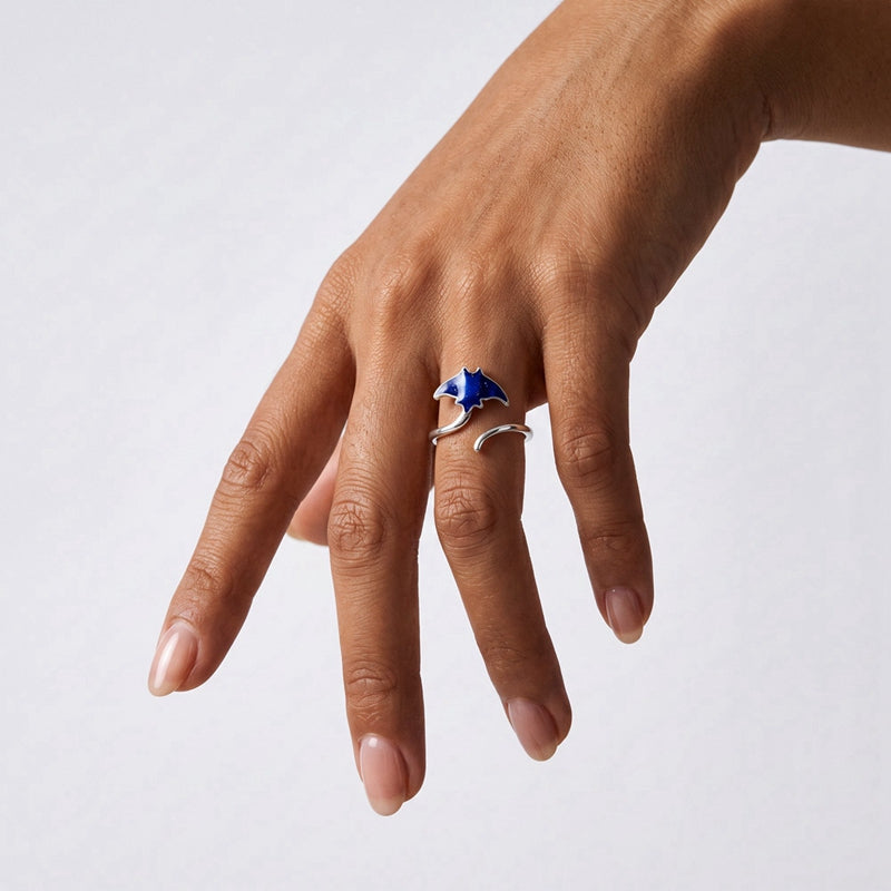 Glow-In-The-Dark Manta Ray Open Ring