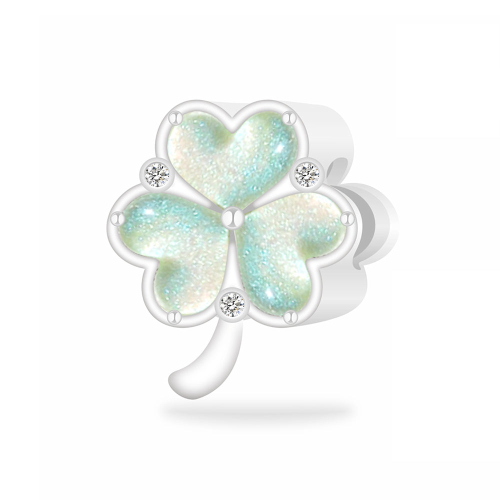 Three-leaf  Green Heart Shape Charm