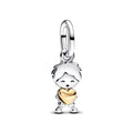 Hug Heart Boy and Girl Charm