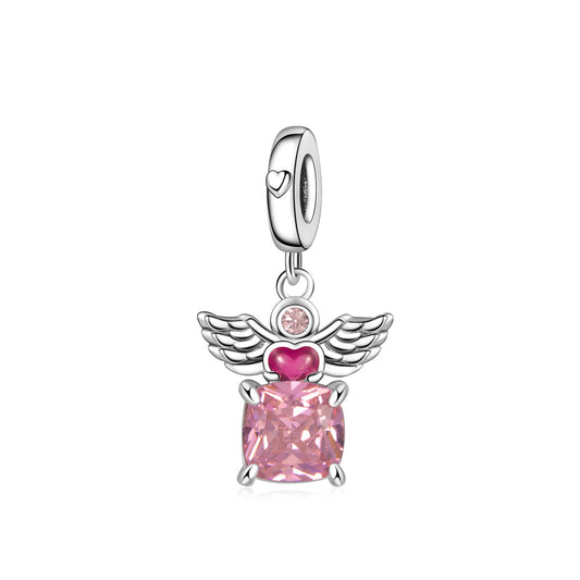 Pink Sparkling Love Angel Charm