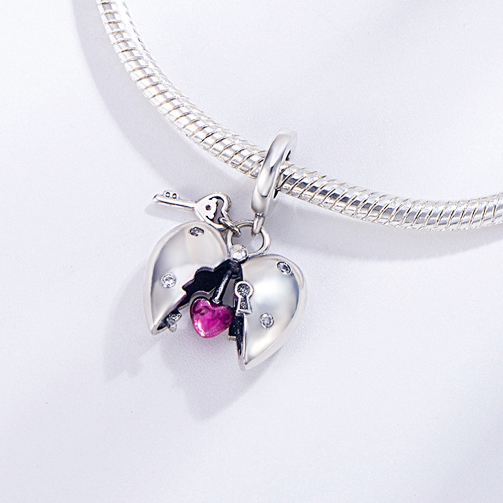 Valentine's Day Openable and Closable Heart Lock Charm