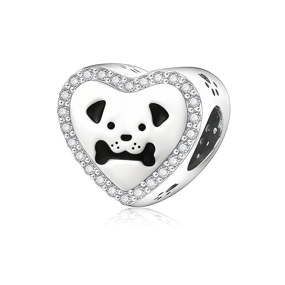 Cute Pet Paw Prints and Hearts Charm