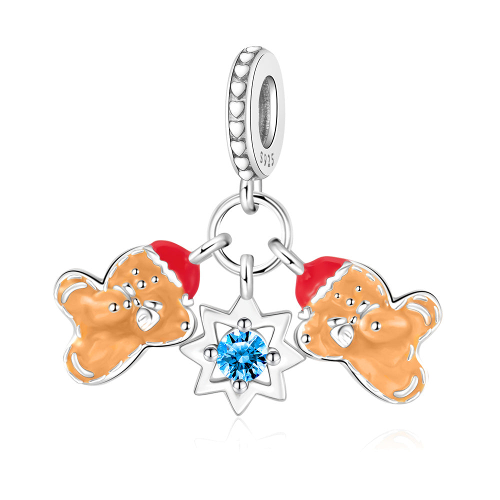 Christmas Gingerbread Man Three-Piece Charm Set