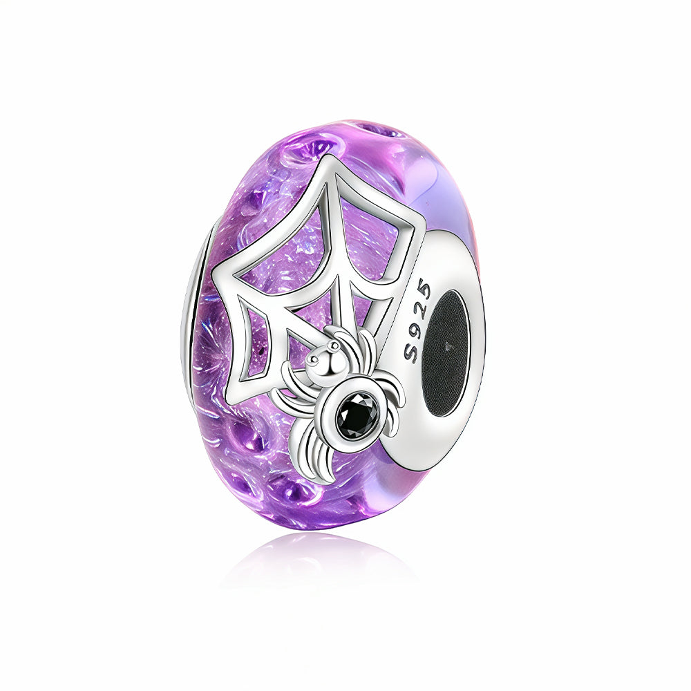 Spider-Shaped Purple Murano Charm