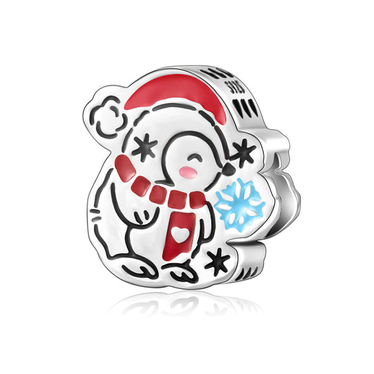 Christmas Penguin Stripes Charm