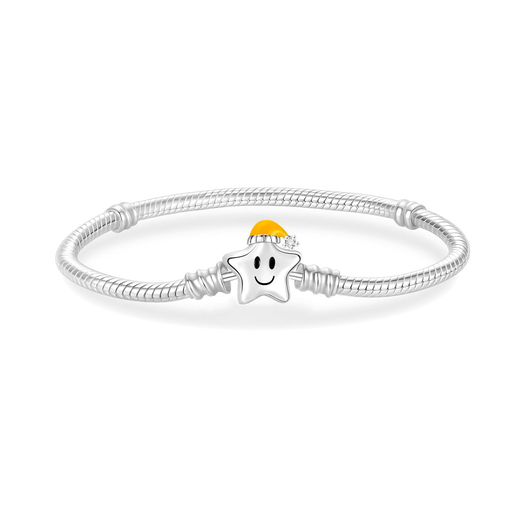 Christmas Five-Pointed Star Clip Snake Bone Bracelet