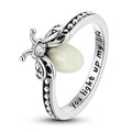 Luminous Firefly Ring in silver with a glow-in-the-dark firefly and the engraving You light up my life