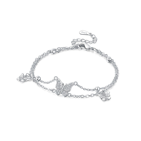 Butterfly Double Chain Bracelet