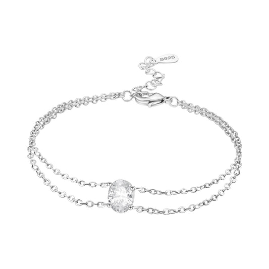 Large Diamond Double Layer Bracelet