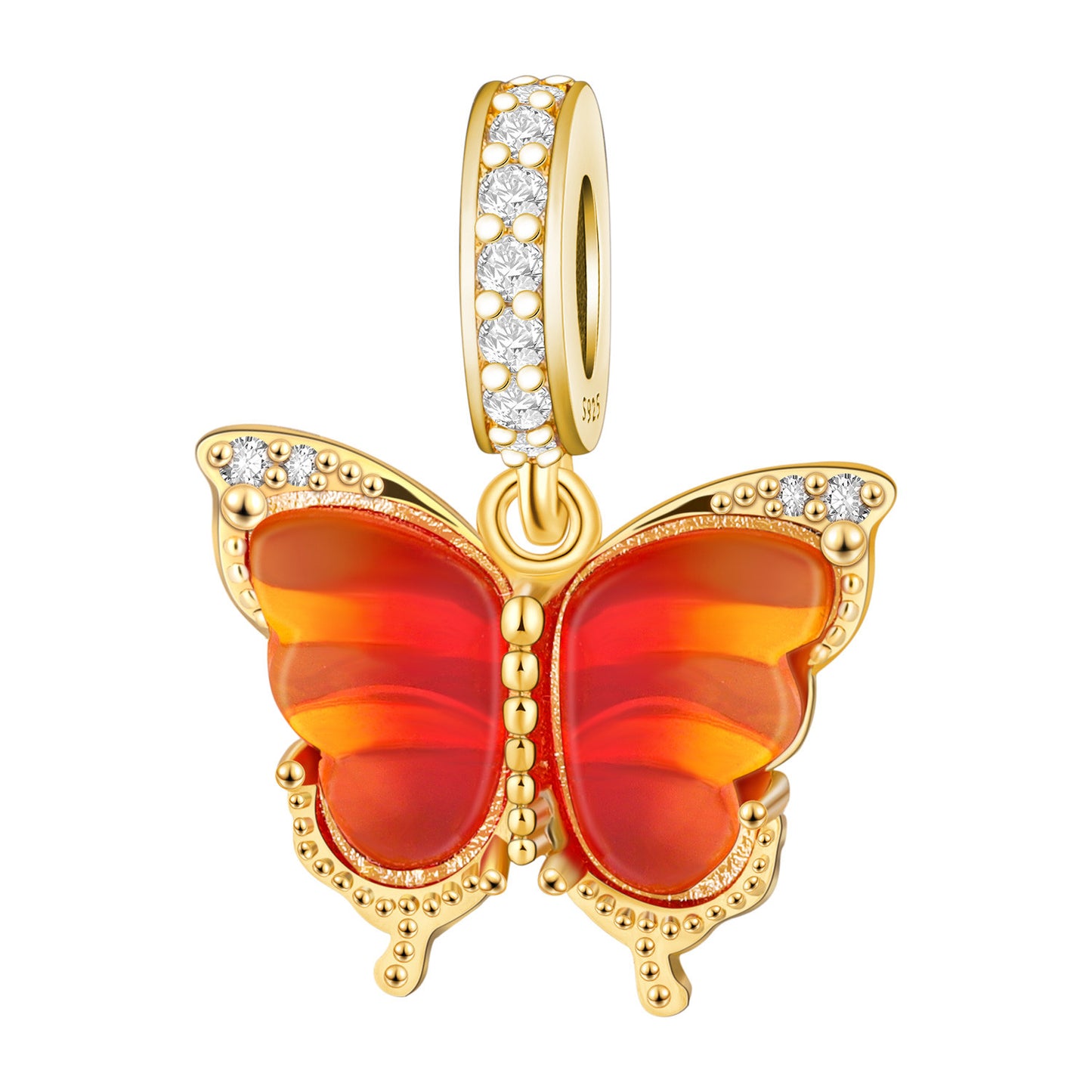 Yellow and Red Gradient Butterfly Charm