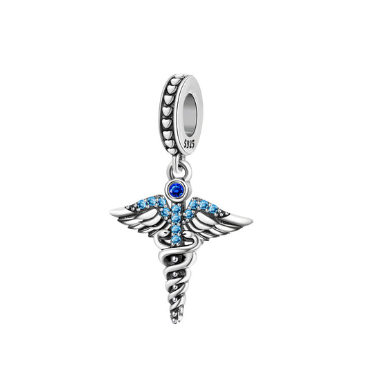 Caduceus Health Symbol Charm