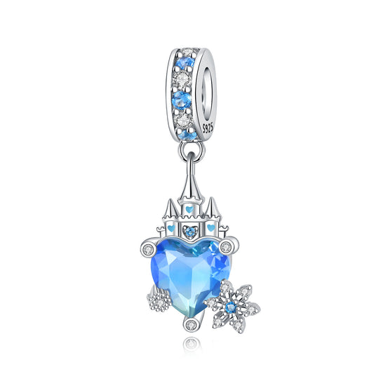 Blue Love Snowflake Castle Charm