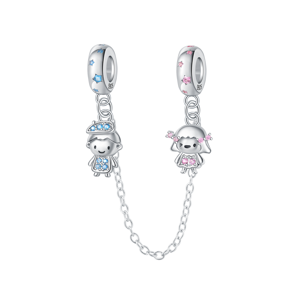 Stone-Encrusted Safety Chain for Boys and Girls