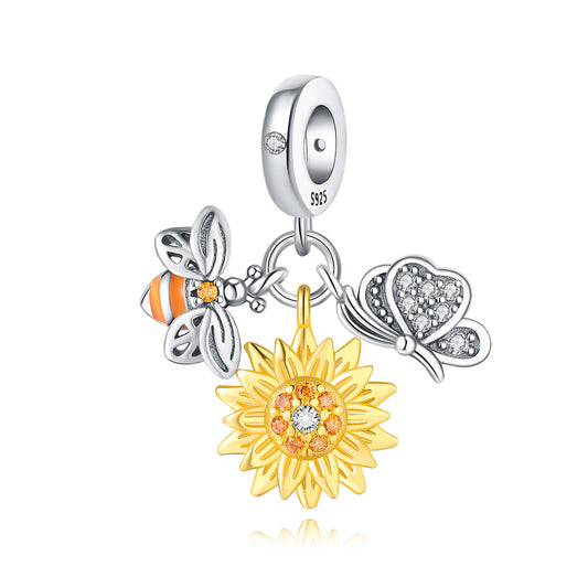 Bee Sunflower Butterfly Charm