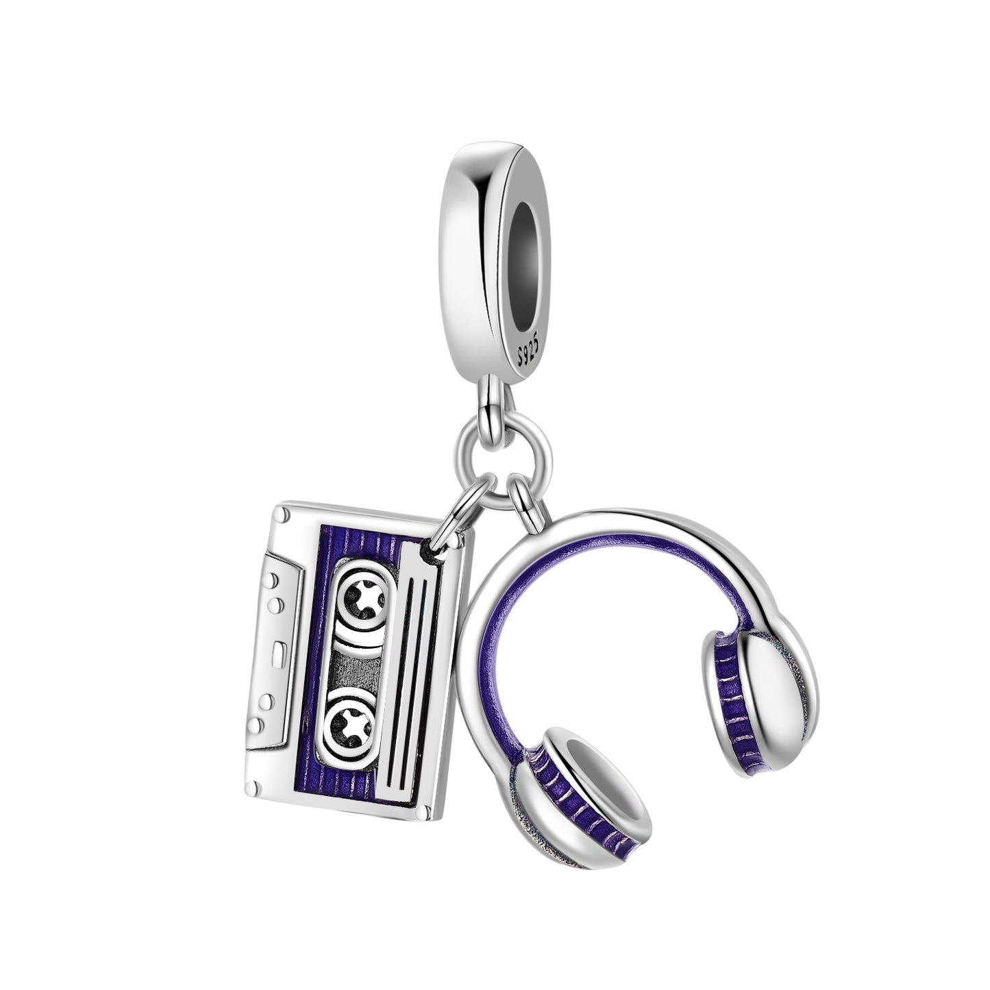 Headphones and Cassette Charm