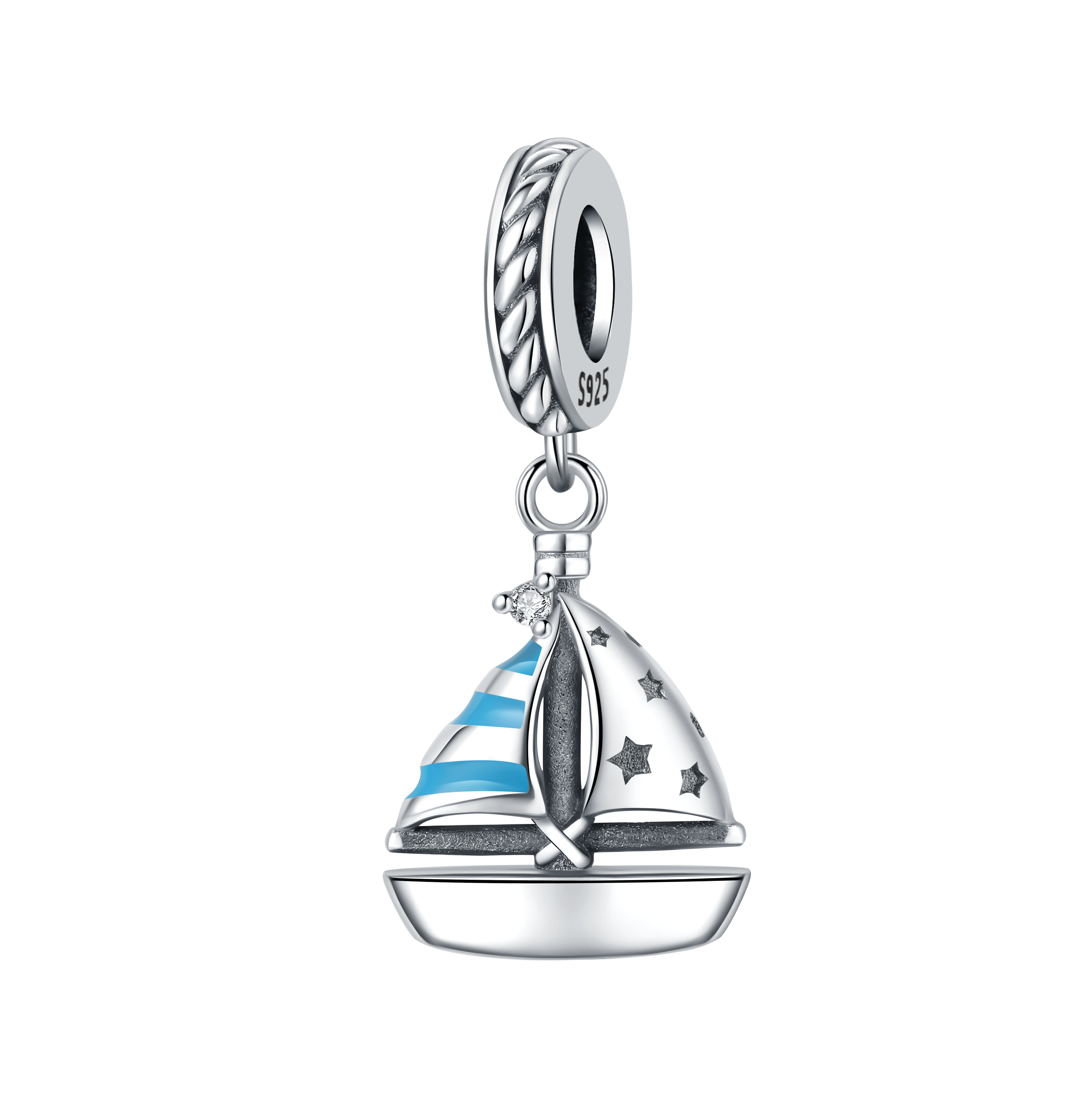 Blue Sailboat Charm