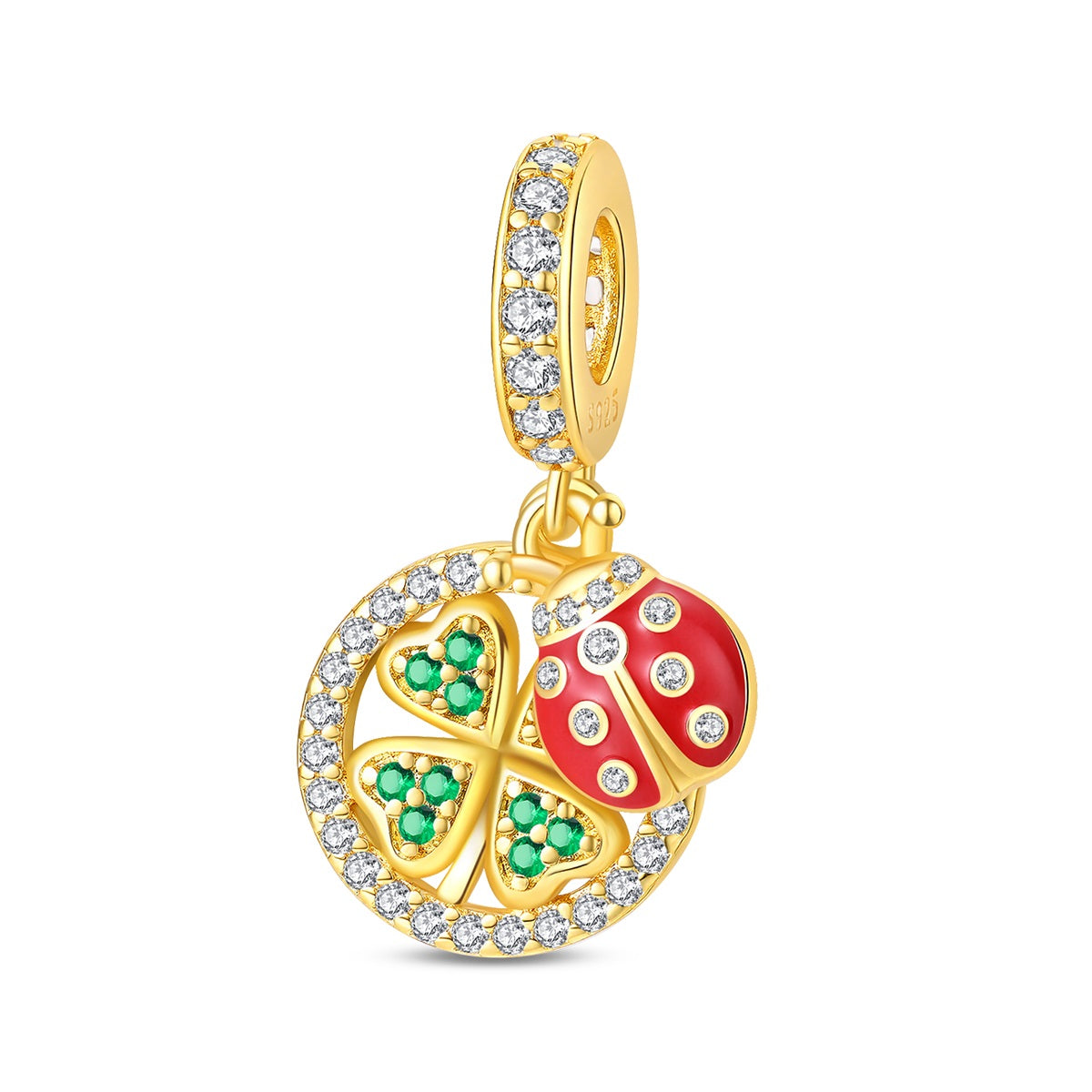 Ladybug Green Leaves Charm