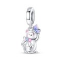 Creative Animal Kitten Playing with Butterfly Charm
