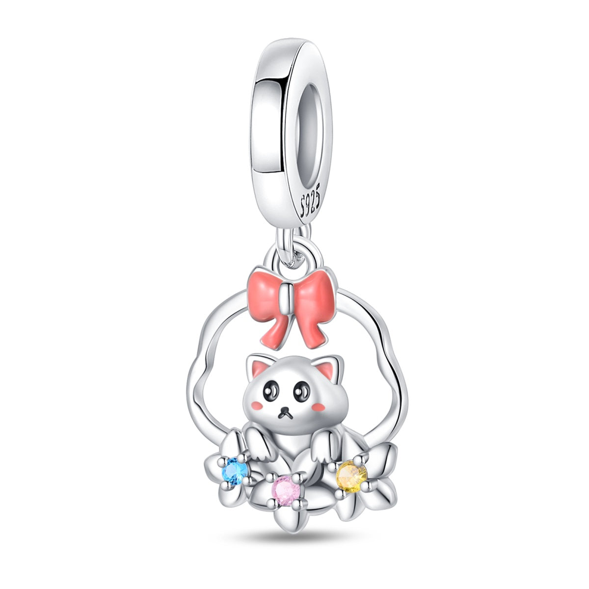 Creative Animal-Flower Basket Cat Charm