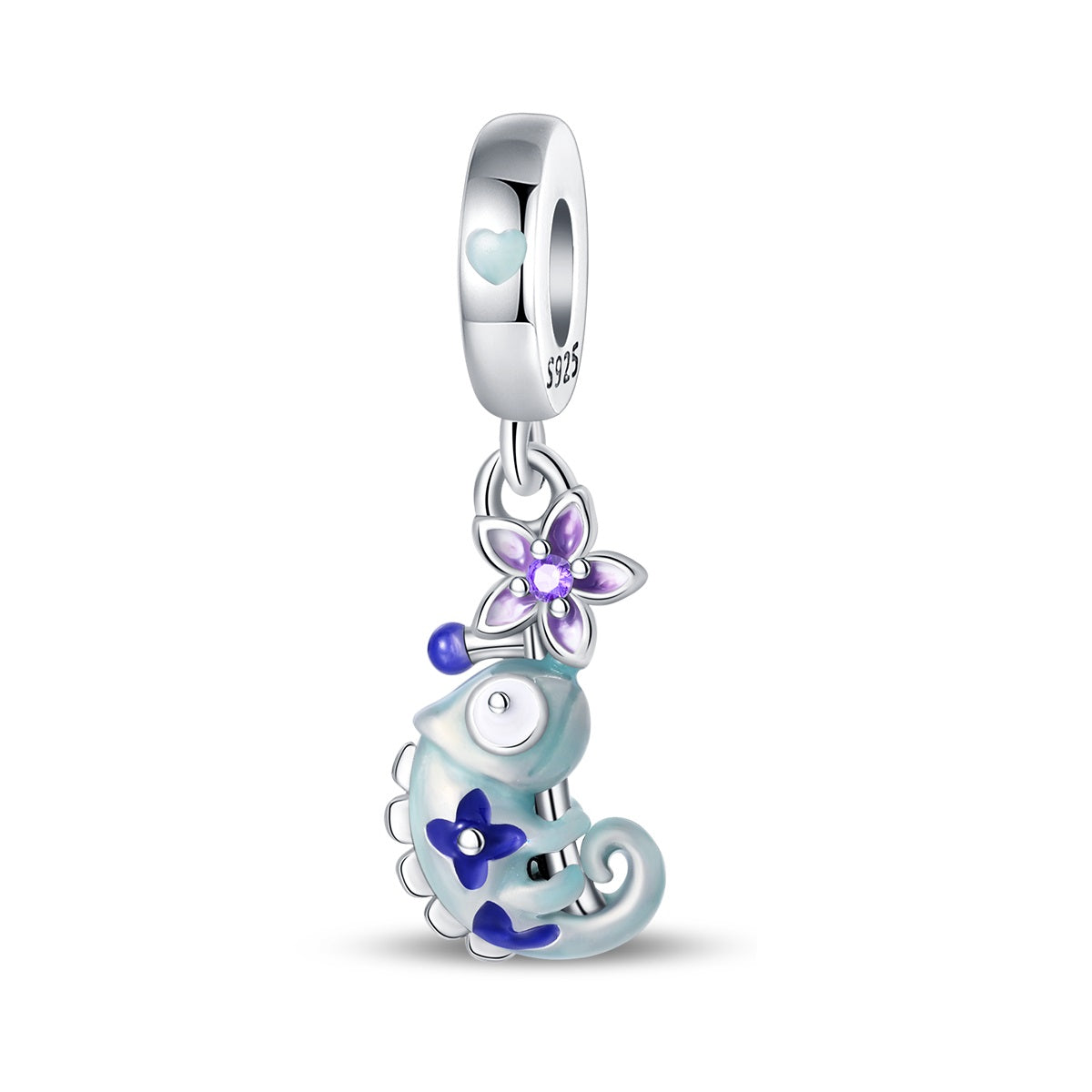 Glowing Color 2-flower Chameleon Charm