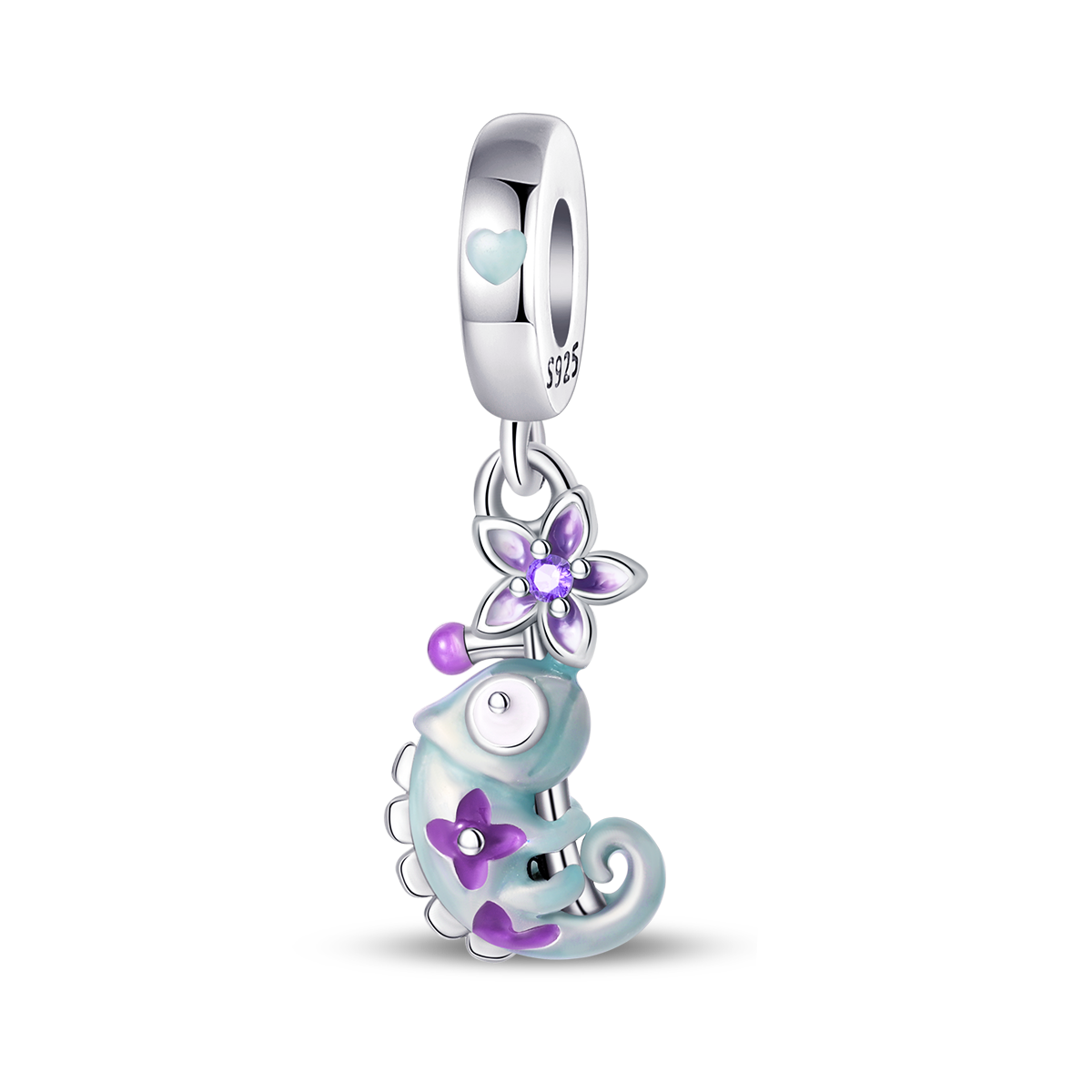 Glowing Color 2-flower Chameleon Charm