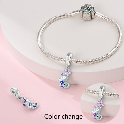 Glowing Color 2-flower Chameleon Charm