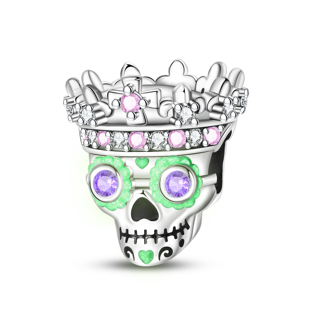 Luminous Romantic Crown Skull Beads