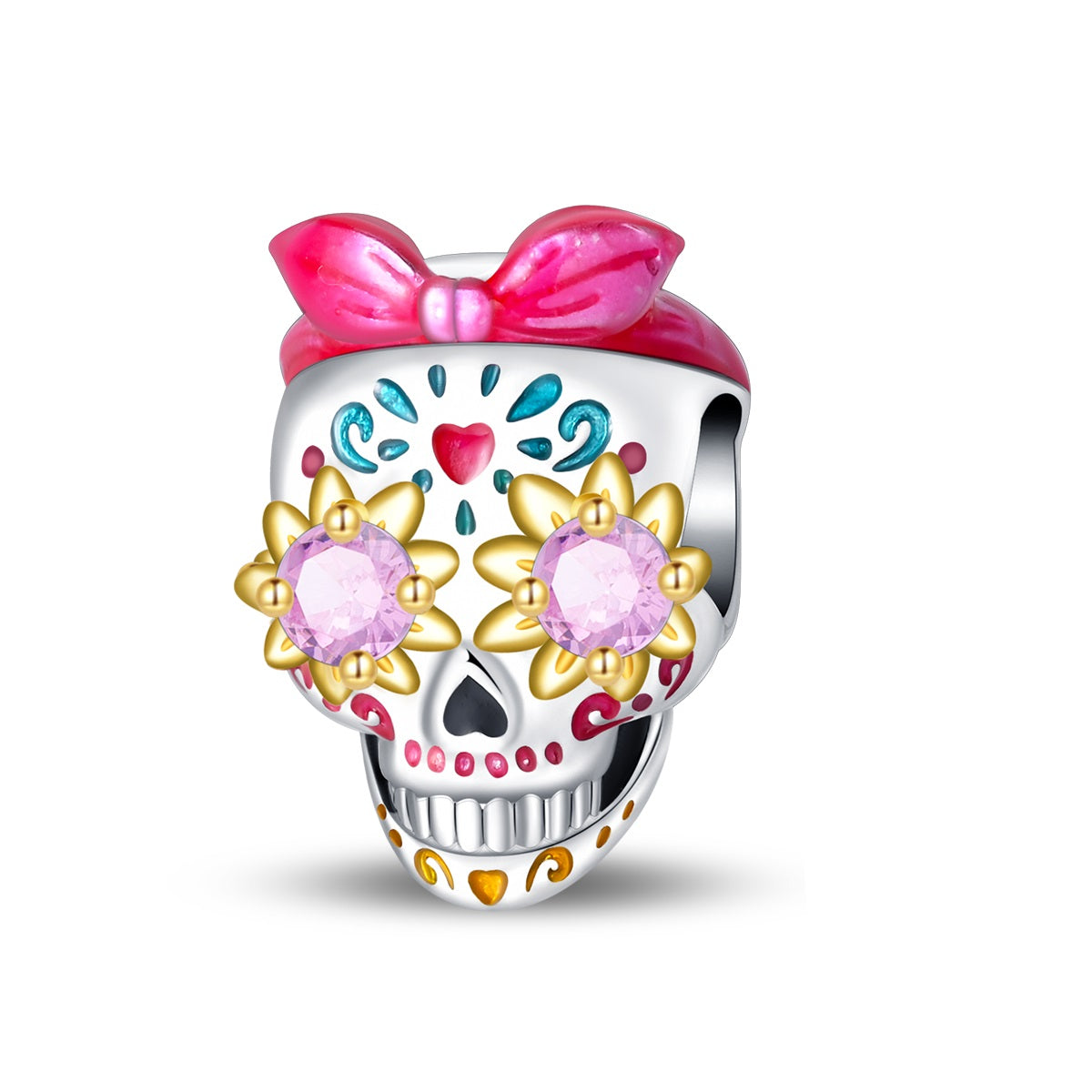 Luminous Pink Skull Beads