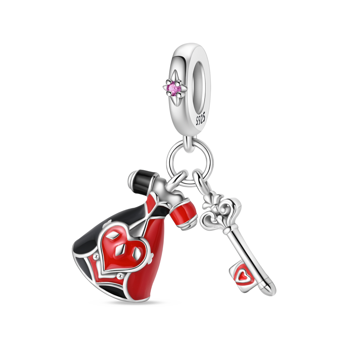 The Red Queen's Magic Key Charm