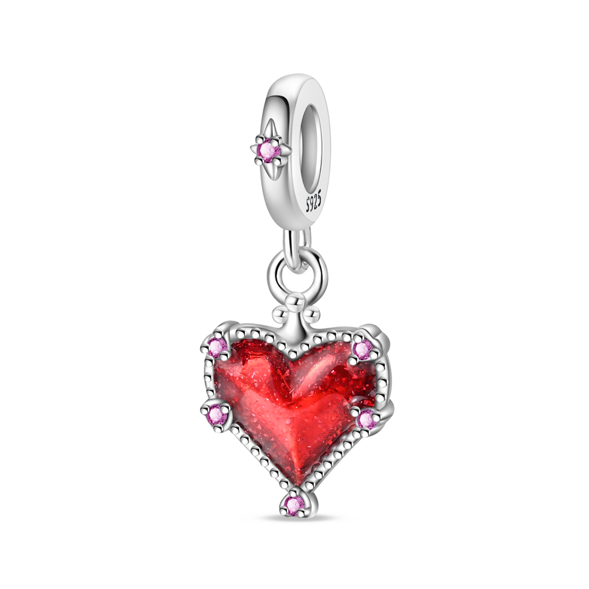 Sweet and Cool Red Heart Charm