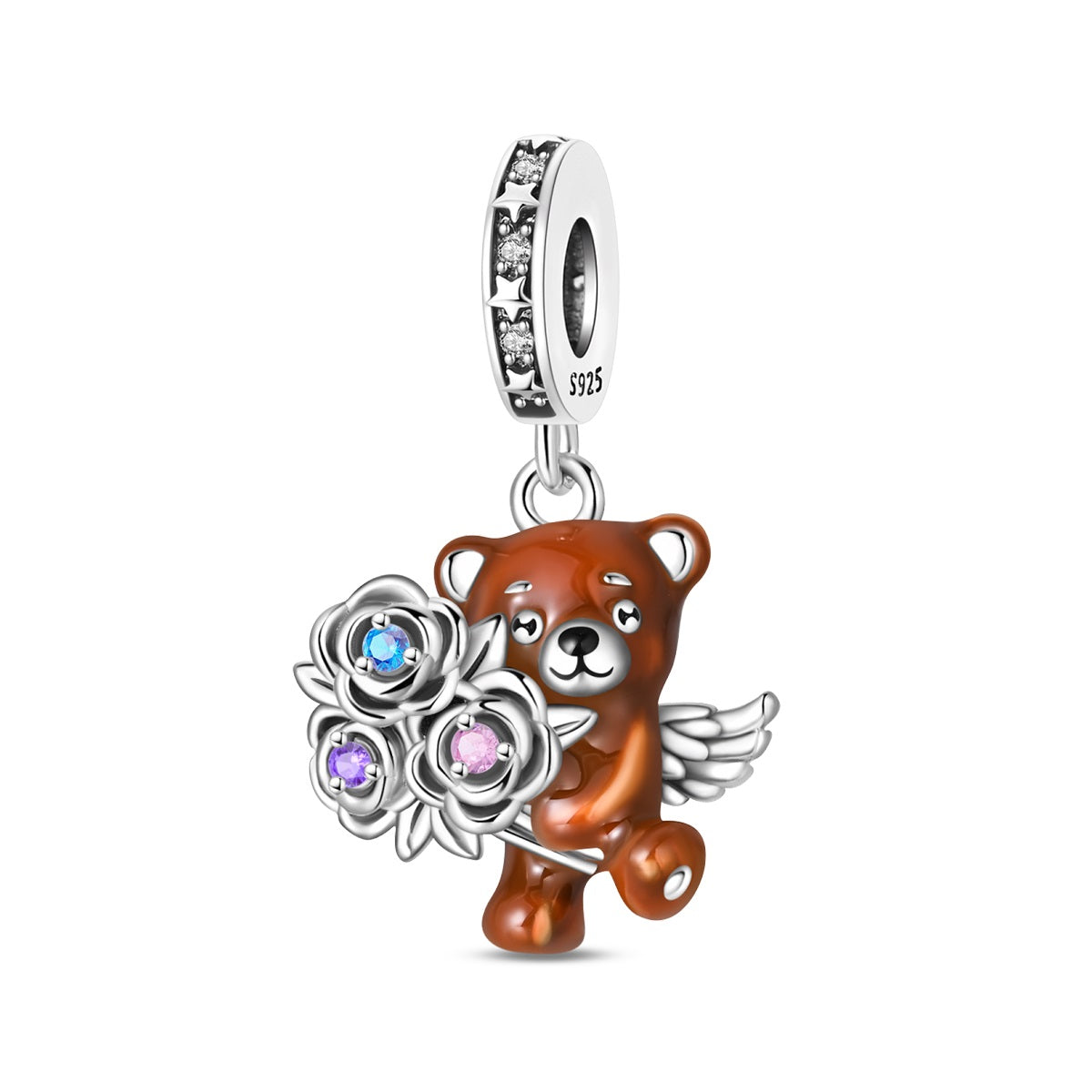 Rose Bear Charm