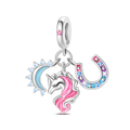 Lucky Moon Unicorn Pendant 3-Piece Charm Set