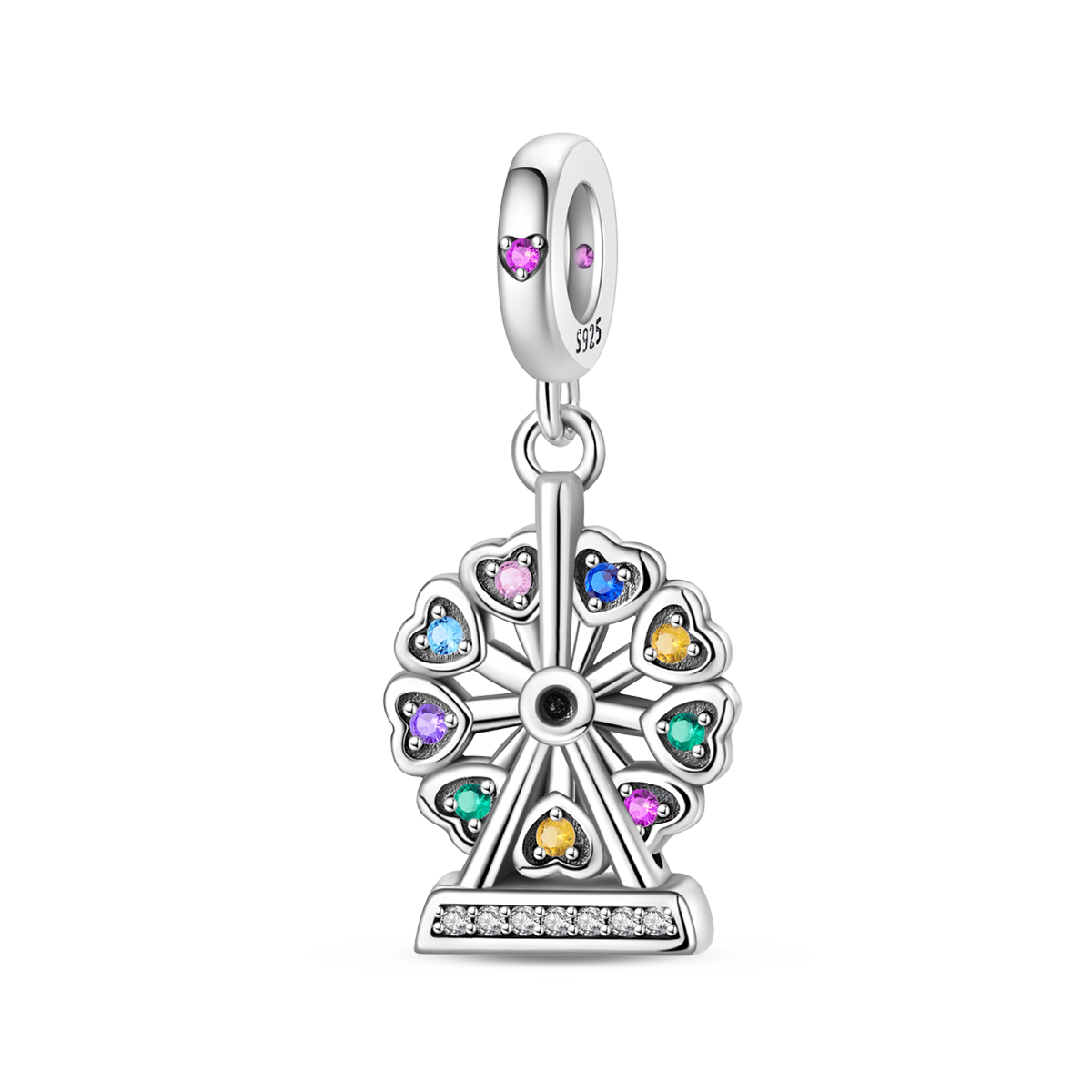 Colored Zirconium Ferris Wheel Charm