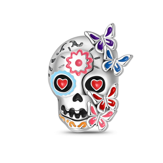 Skull and Butterfly Print Charm