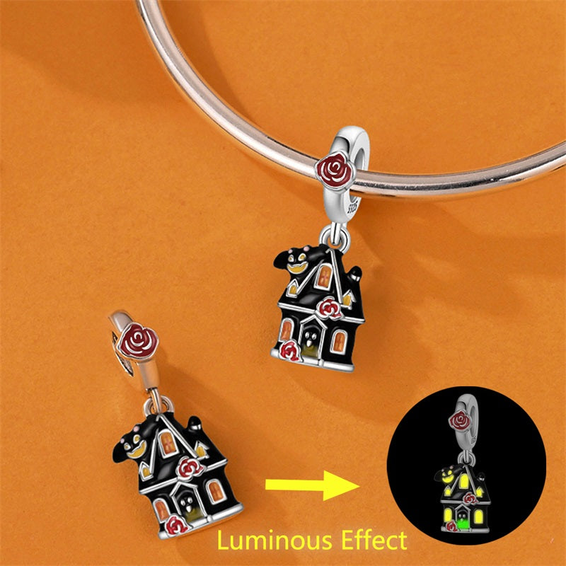 Halloween Bat Haunted House Charm