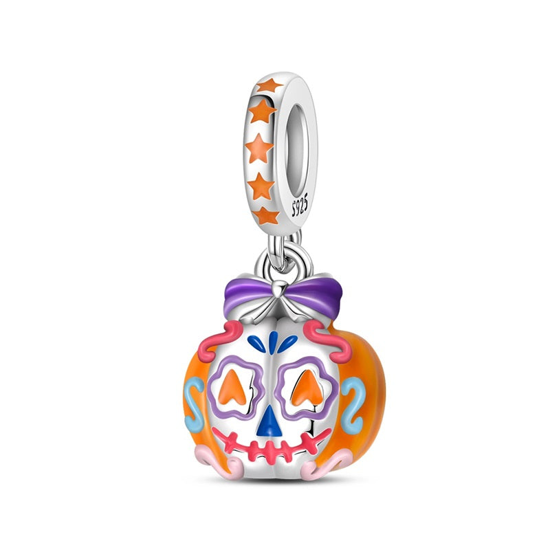 Flower Face Pumpkin Lantern Charm