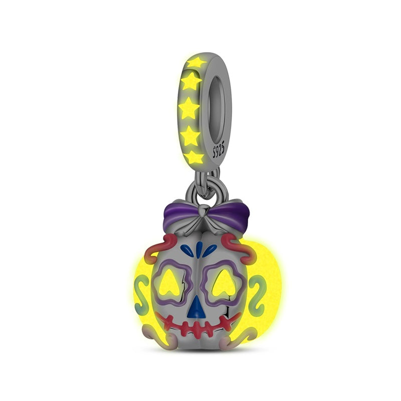 Flower Face Pumpkin Lantern Charm