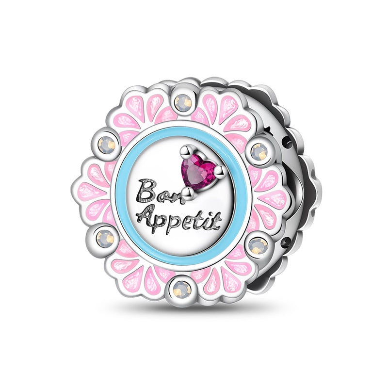 Pink Circle Lace Dinner Plate Charm