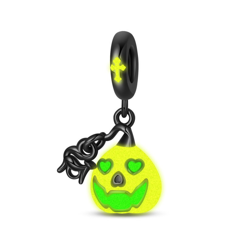 Luminous Pumpkin Face Charm