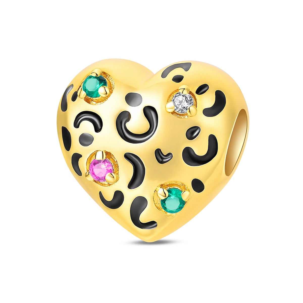 Zirconium Gold Leopard Print Charm