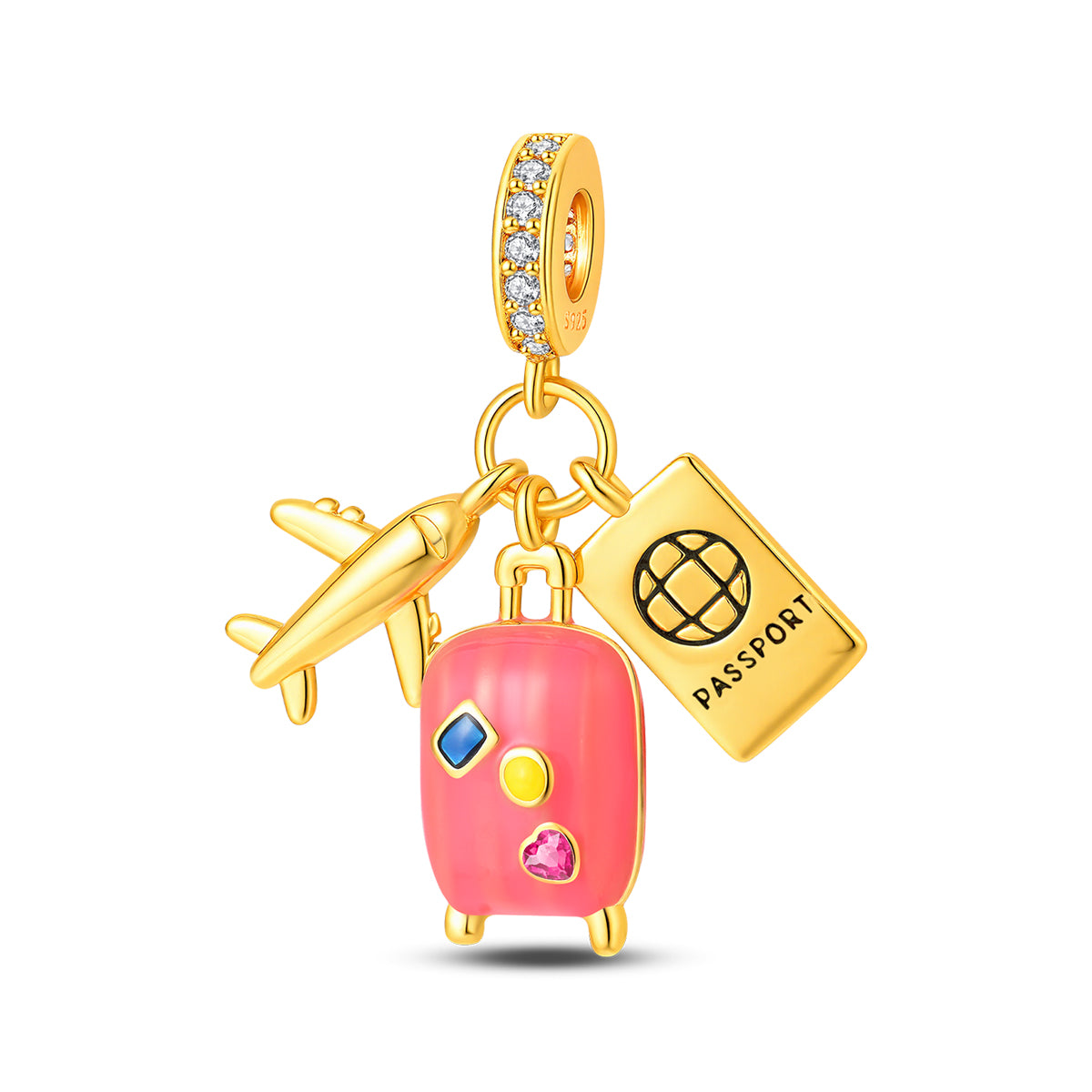 Luggage, Airplane, And Passport Three-Piece Set