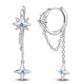 Eight-Pointed Star Tassel Earrings