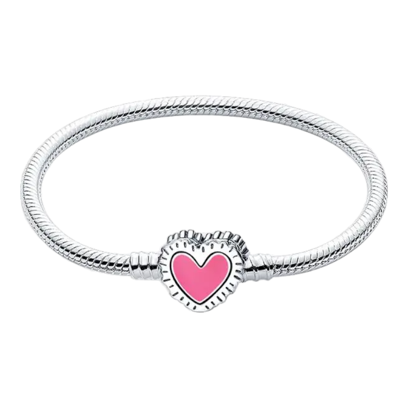 Pink Heart Charm Bracelet